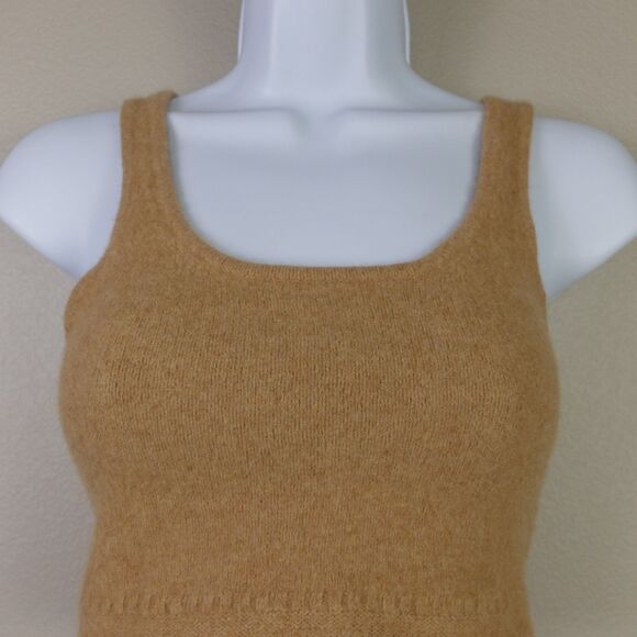 Madewell Women's Heather Camel Clemence Cropped Sweater Tank Size Small - Picture 2 of 7